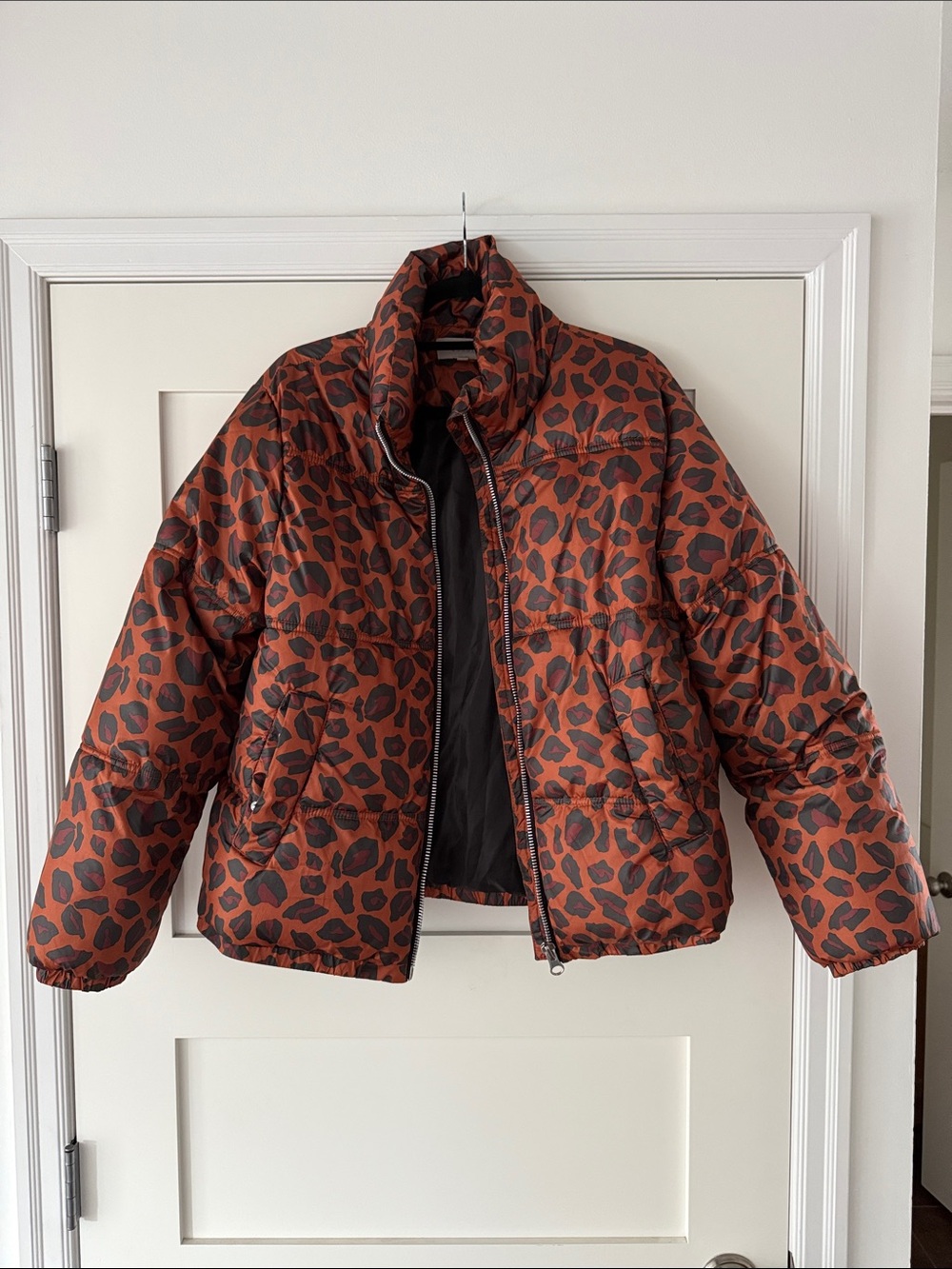 Coast - Rust Leopard Print Puffer Jacket